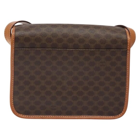 CELINE Macadam Canvas Shoulder Bag PVC Leather Brown Gold Auth 126619 - Picture 2 of 16